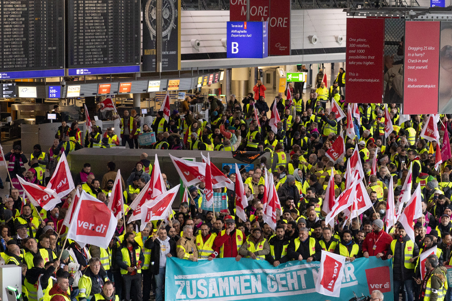 Caos aéreo en Alemania por protestas de trabajadores de los aeropuertos