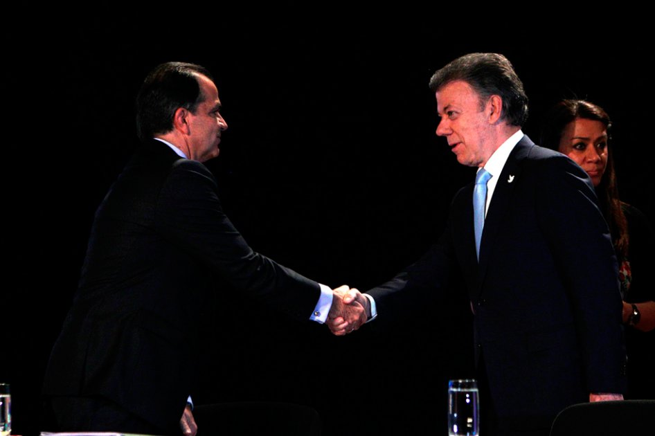Óscar Iván Zuluaga y Juan Manuel Santos.
