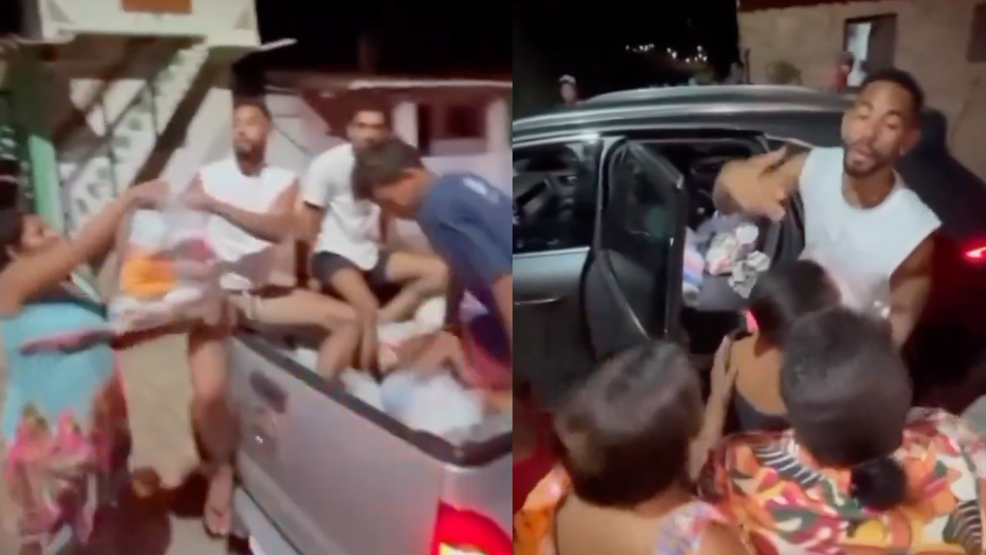 El futbolista Matheus Cunha repartió comida en una favela de Brasil