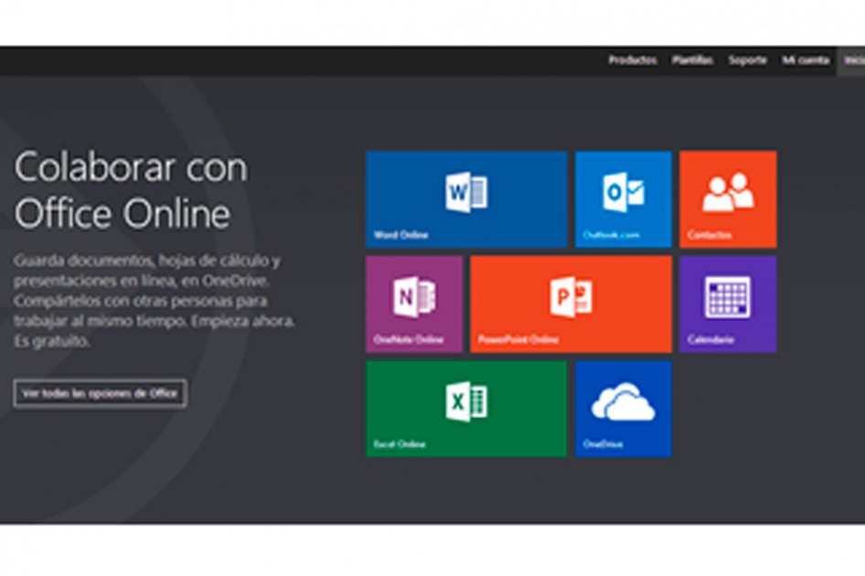 Así se ve el sitio web de Office Online.