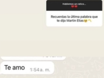 Dayana Jaimes reveló el último mensaje que dejó Martín Elías antes de morir