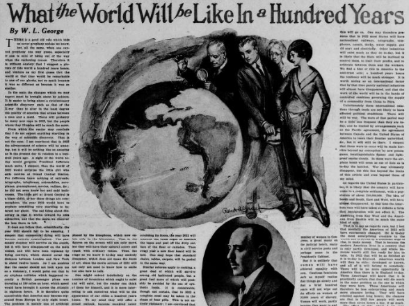 Artículo de 1922 predijo cómo sería el mundo en 2022, ¿acertó?