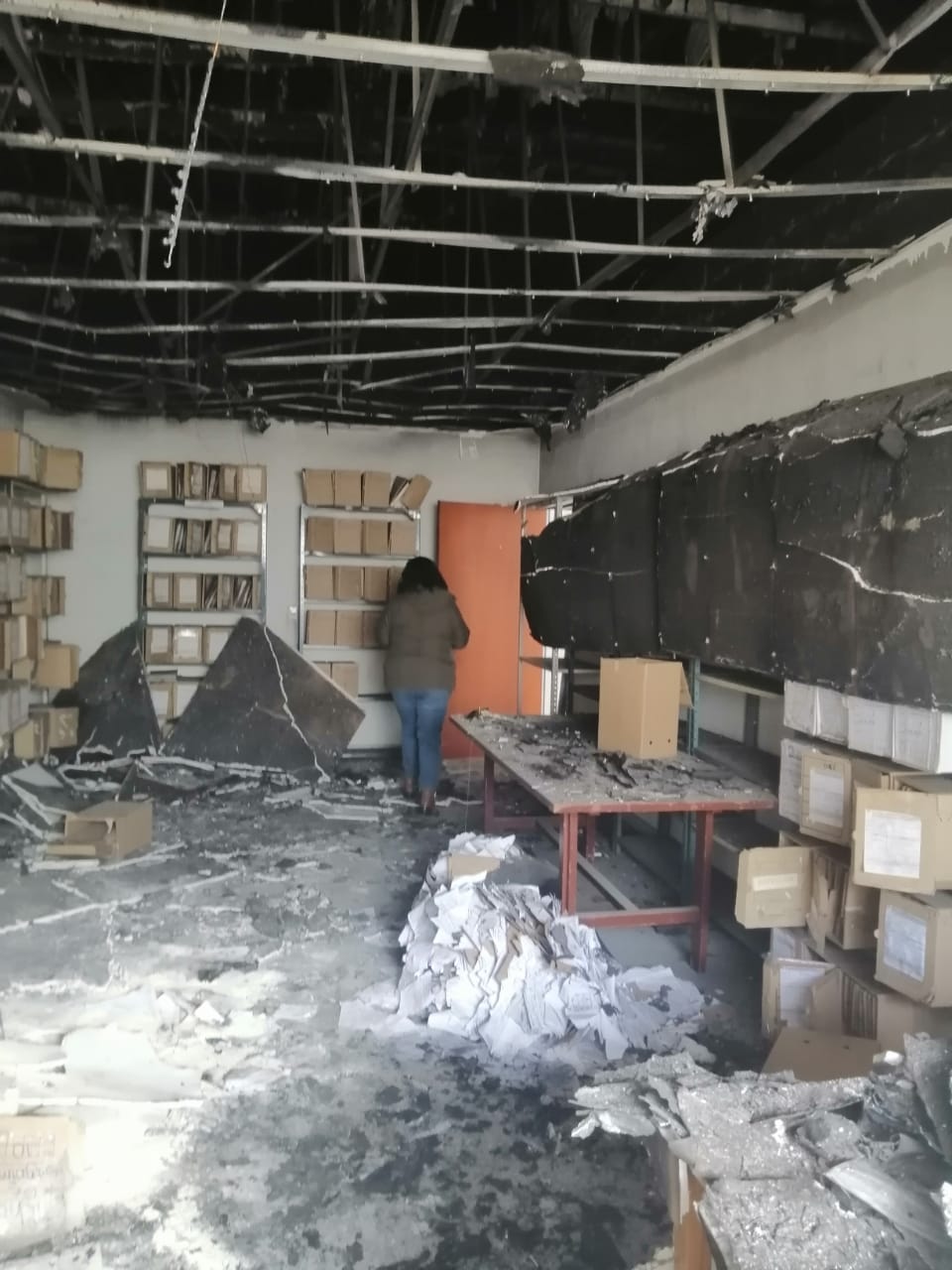 Oficinas de la Secretaría de Salud de Facatativá atacados en la noche del sábado 29 de mayo.