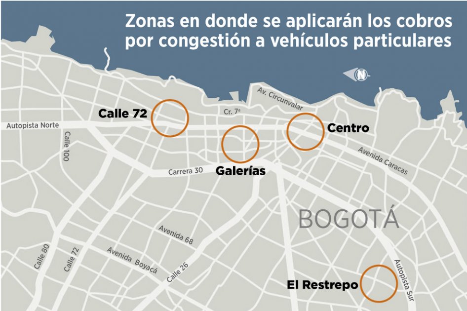 Definen cuatro zonas donde se implementarían peajes urbanos