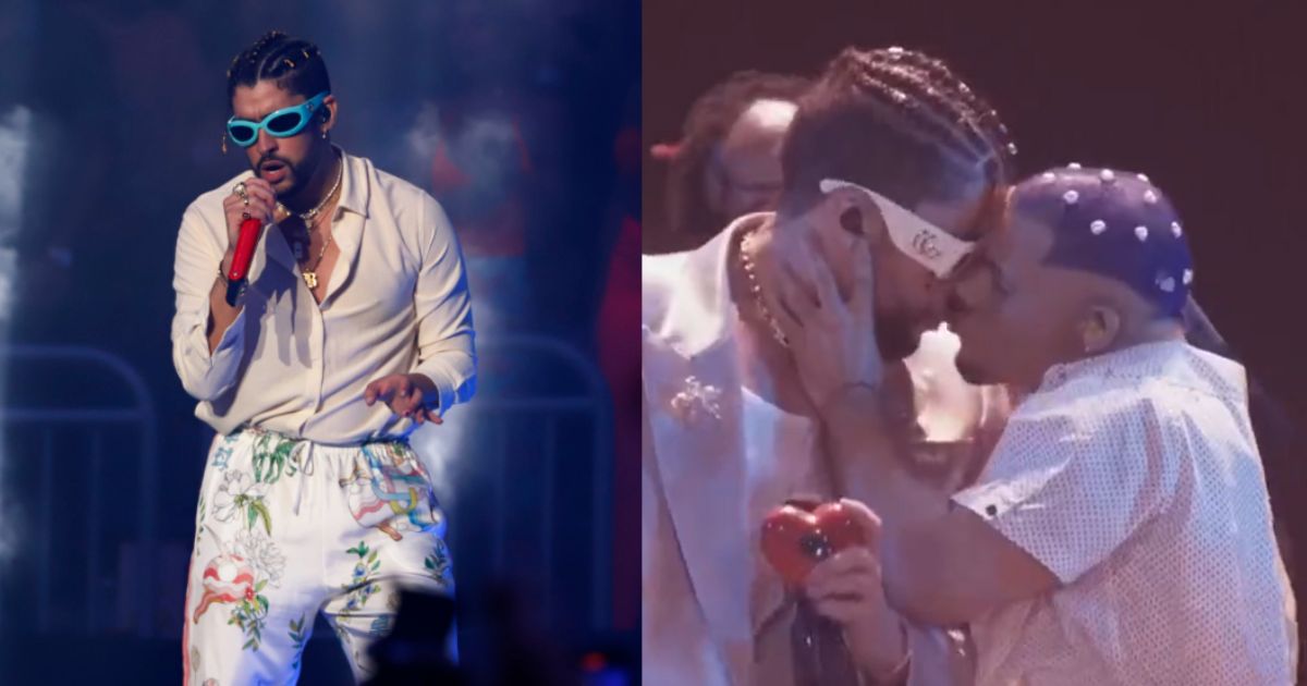 Video: con premio histórico y beso, Bad Bunny sorprendió en los MTV VMA 2022