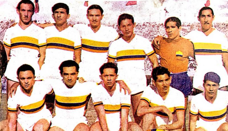 La camiseta visitante de Colombia en 1945.
