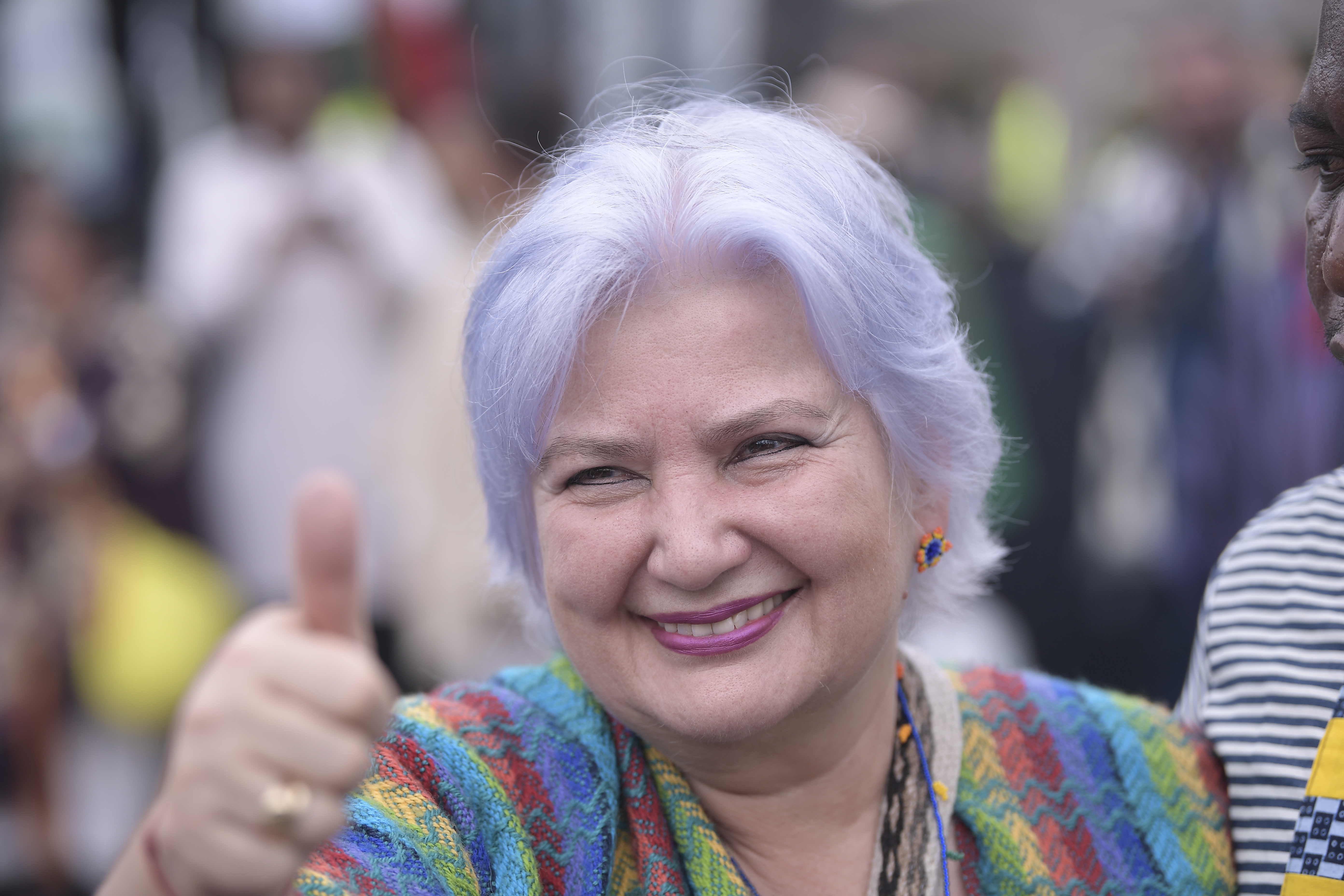 Senadora de la república, asiste a la posesión popular y espiritual para Gustavo Petro y Francia Márquez en el Parque Tercer Milenio en Bogotá, ceremonia organizada por organizaciones indígenas, afros y campesinas.