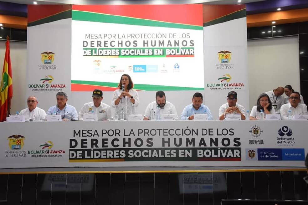 El defensor del Pueblo, Carlos Negret, reiteró el compromiso que desde la Defensoría tienen con los líderes sociales y señaló que es importante que las autoridades trabajen de manera conjunta para garantizar la protección de estos. / Twiiter de Alcaldía de Cartagena @AlcaldiaCTG