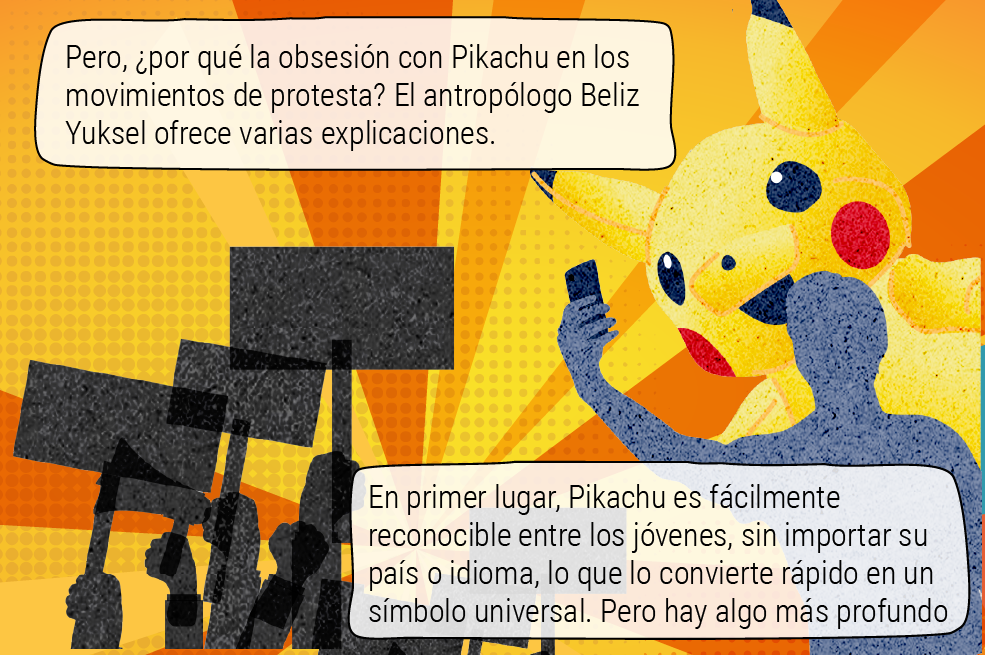 Hace treinta años, Pikachu huía del Equipo Rocket. Hoy, este querido roedor eléctrico corre entre gases lacrimógenos y escudos antidisturbios.