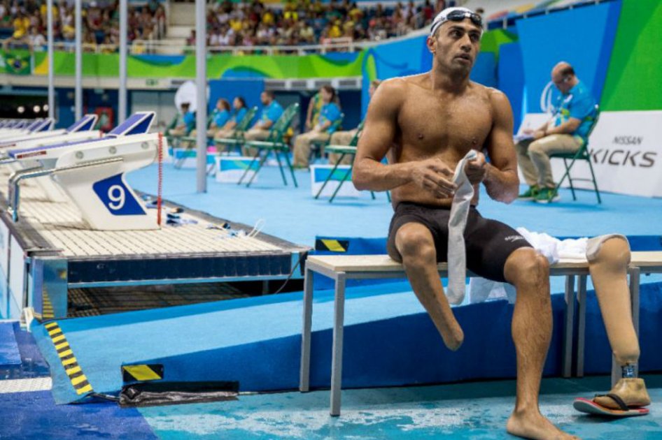 Ibrahim Al Hussein, nadador paralímpico. Foto: AFP
