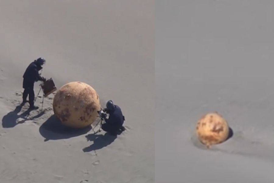 ¿Qué se sabe de la extraña esfera gigante que apareció en una playa de Japón?