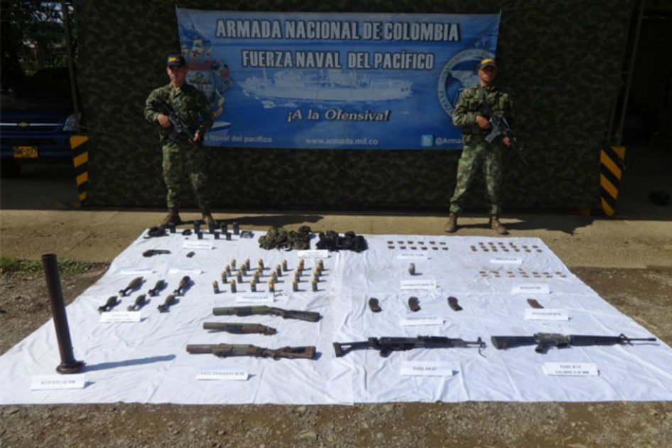 Armada Nacional incauta armamento del frente 57 de las Farc