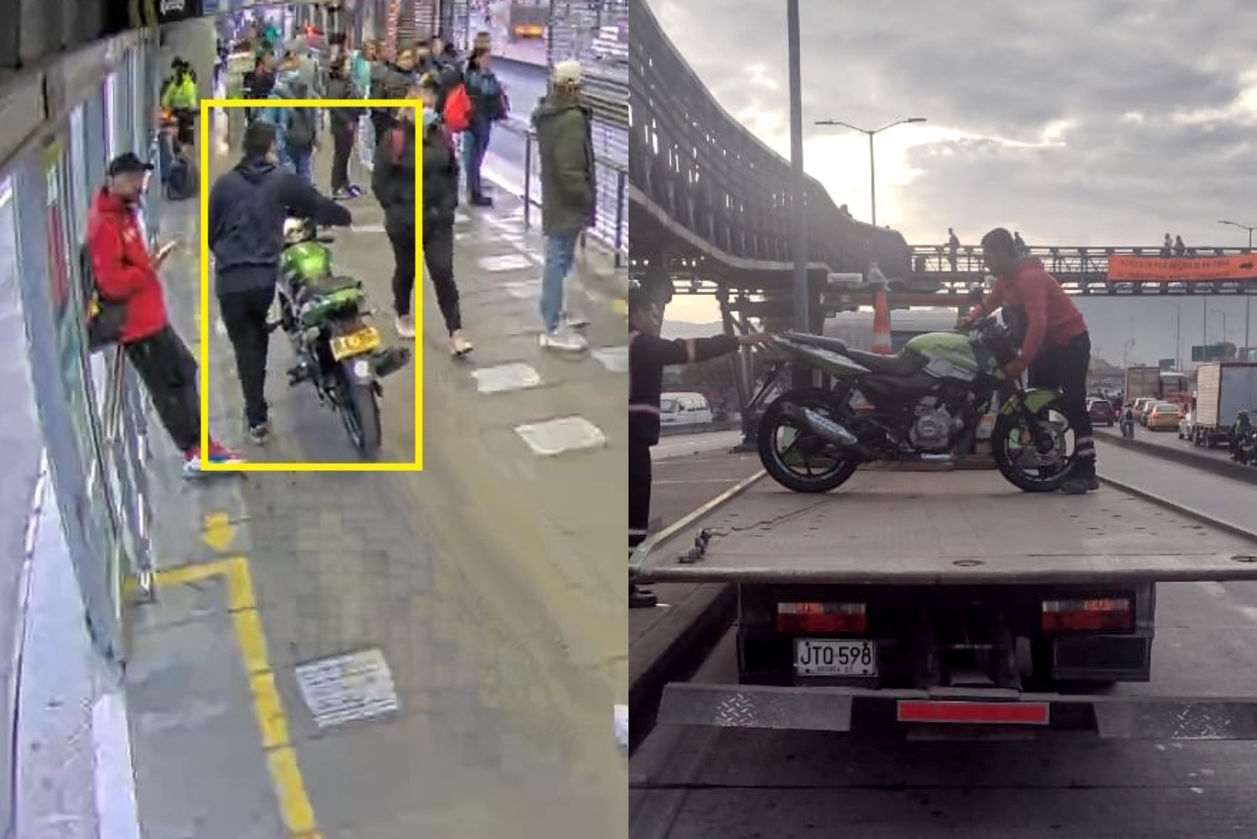 Hombre se subió al Transmilenio con su moto y terminó multado y en grúa
