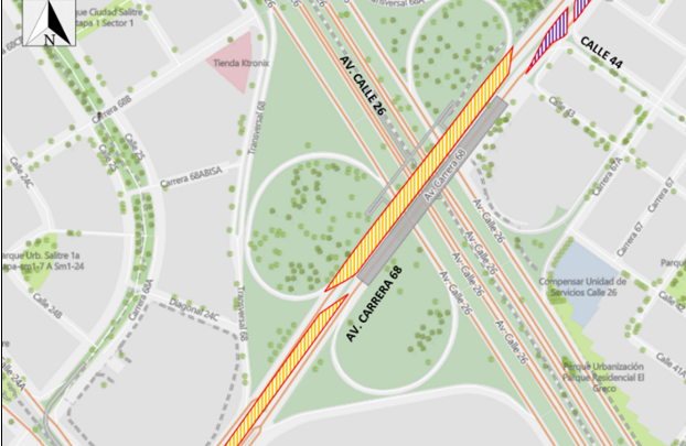 ¡Ojo! Habrá cierre total del puente vehicular de la Av. Carrera 68 con Av. Calle 26