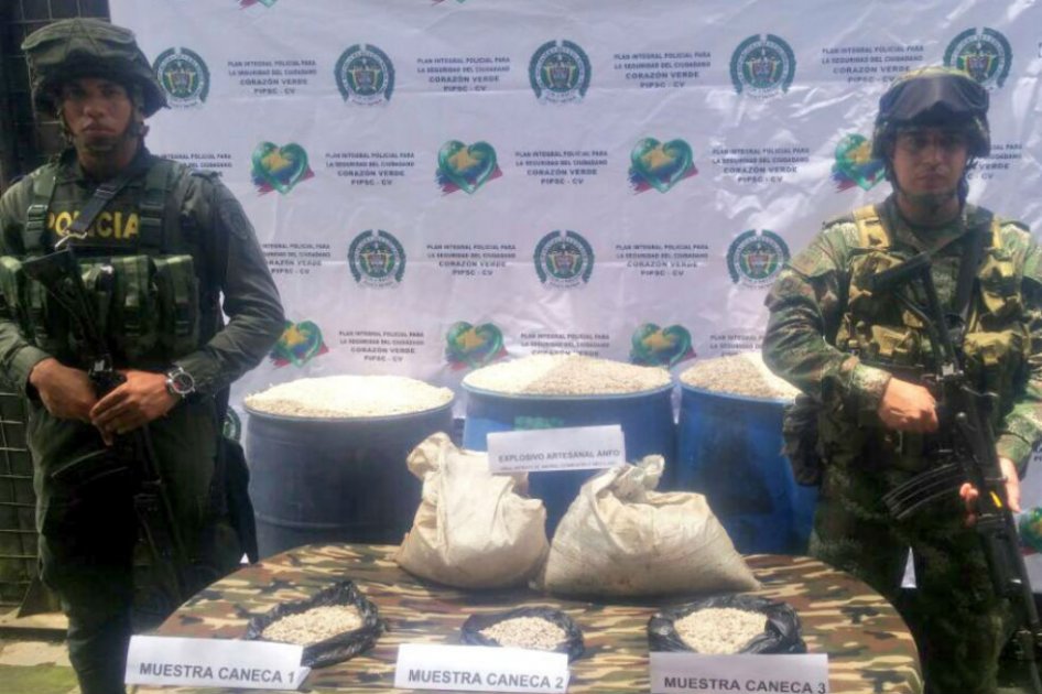 Incautan en Nariño una tonelada de explosivos del ELN