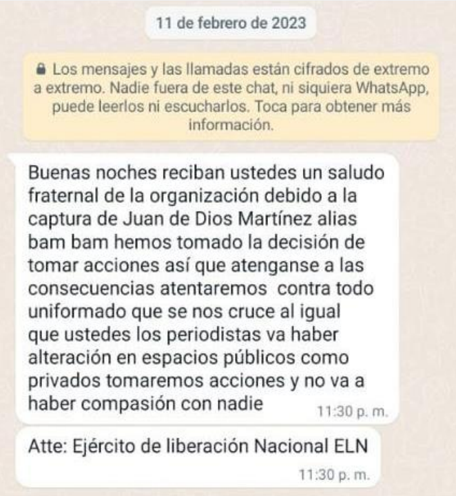 Amenazas a Tatán Mojica