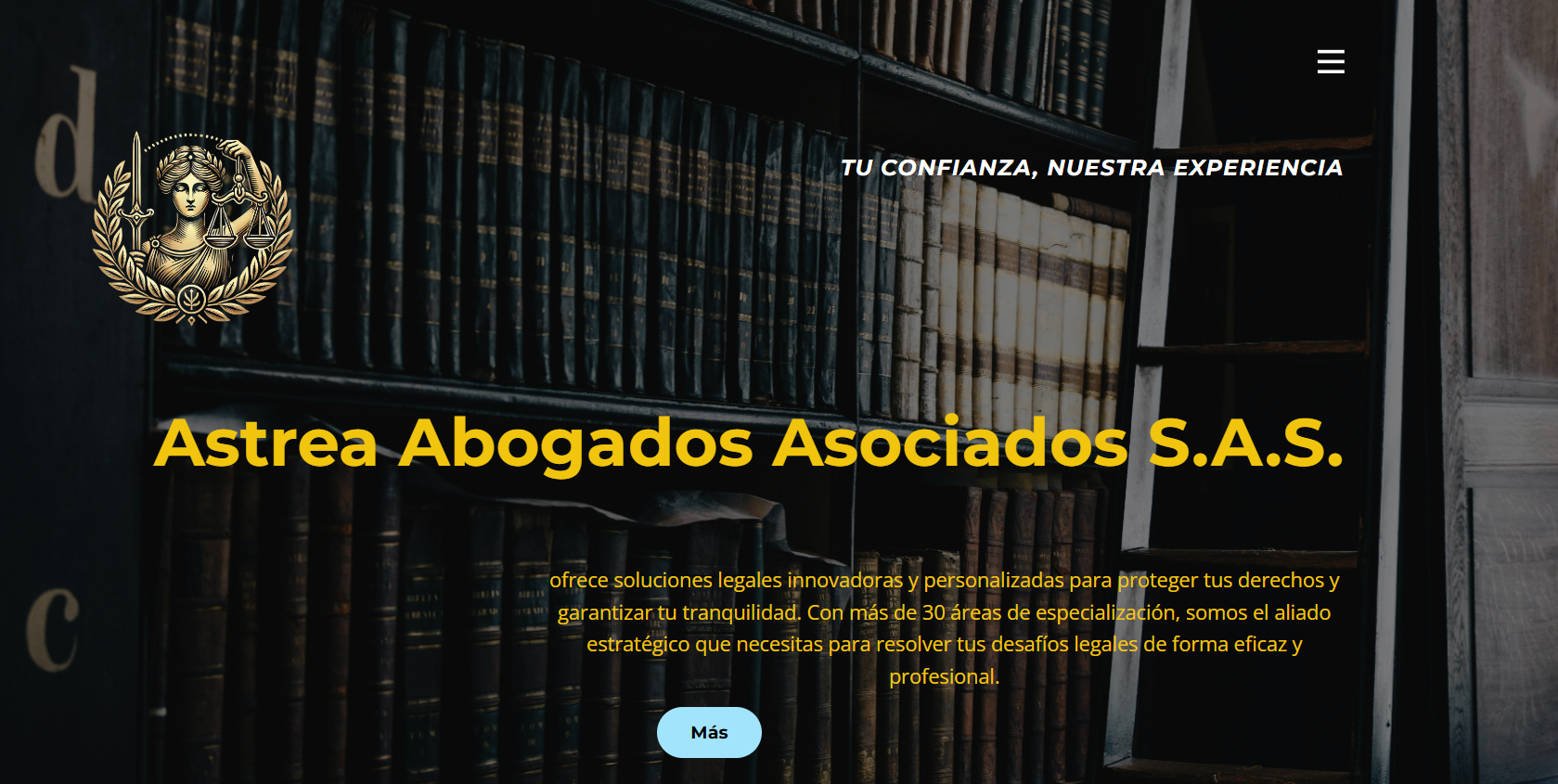 Página web de Astrea SAS, firma que fue creada recién en noviembre pasado.