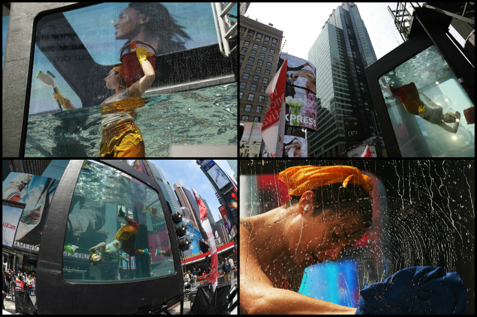 Ciencia y arte en pleno Times Square para crear conciencia sobre el cambio climático