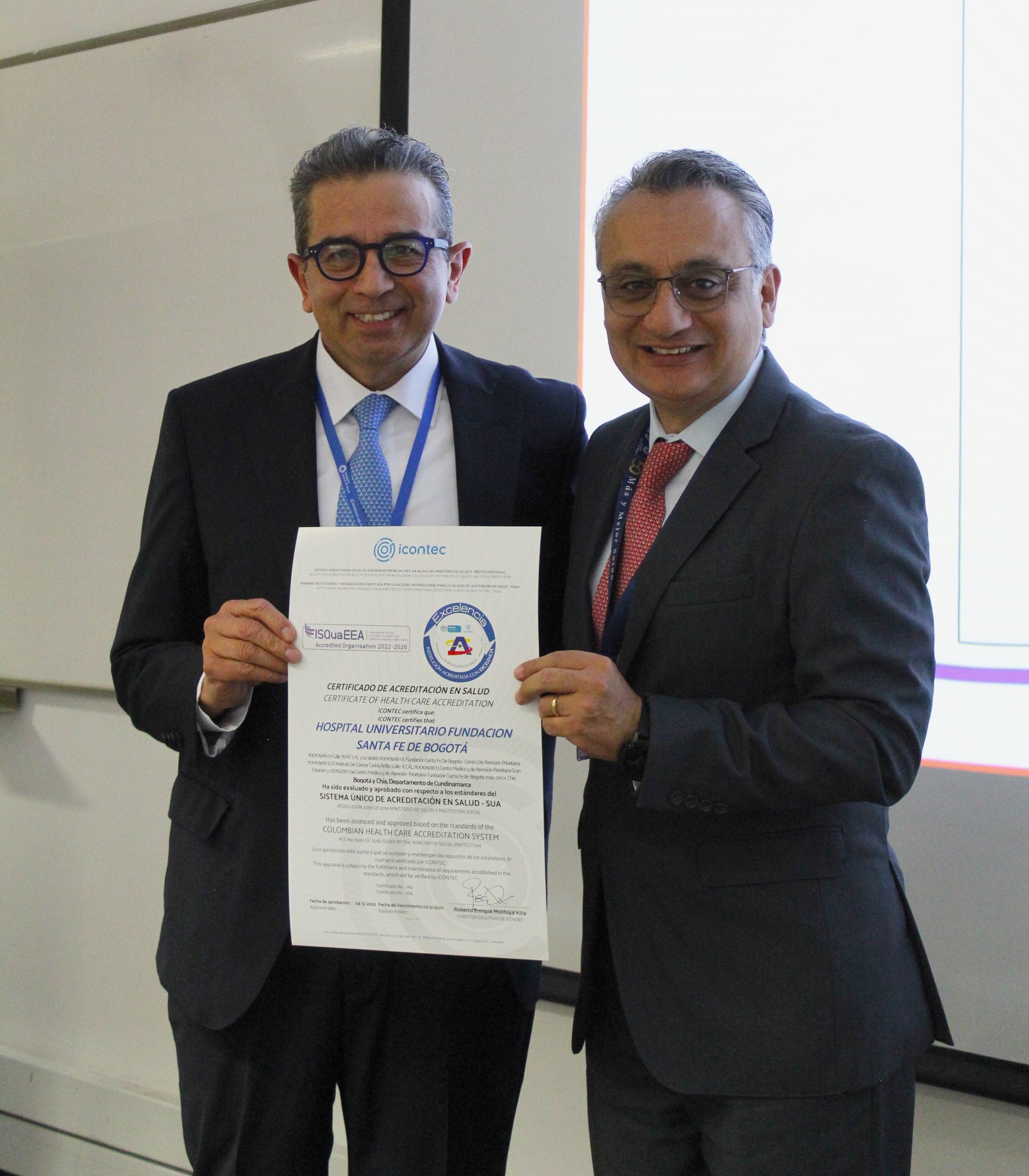 Fundación Santa Fe de Bogotá: Institución acreditada en Salud con Excelencia 2023 – 2027 por Icontec