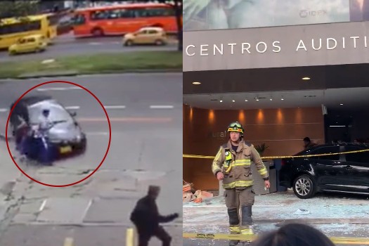 Norte de Bogotá: así fue como un carro estrelló a dos personas y acabó dentro de local