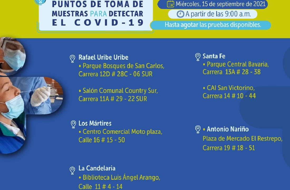 Pruebas COVID-19 centro de Bogotá.