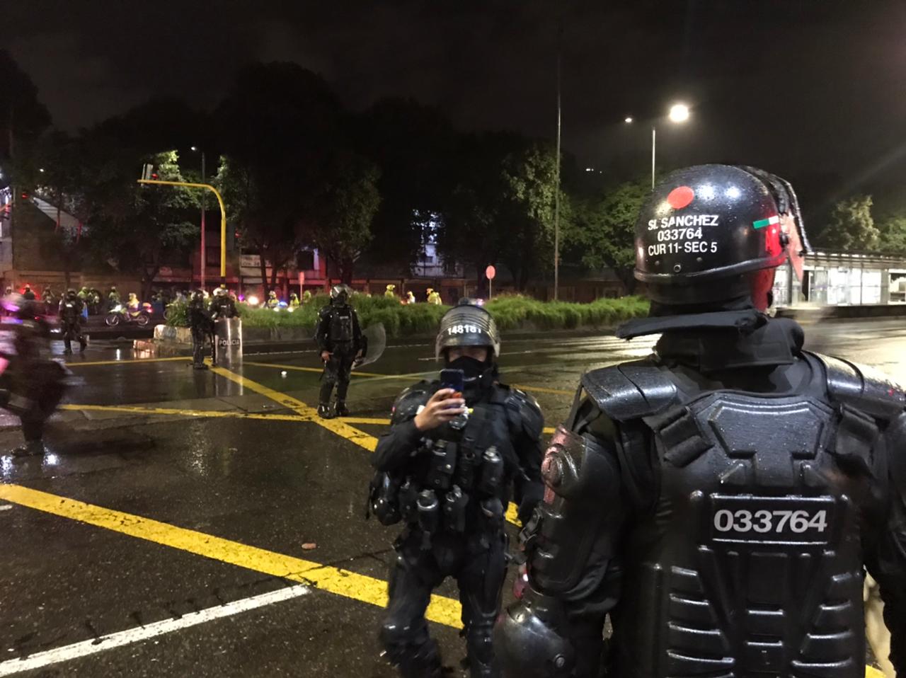 Paro Nacional: disturbios en el plantón de los héroes en Bogotá