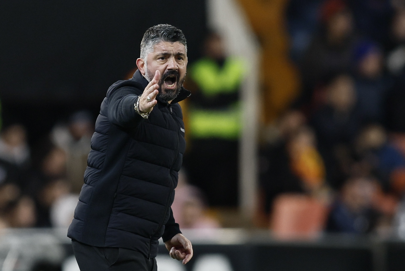 VALENCIA, 30/01/2023.- El entrenador del Valencia, Gennaro Gattuso, durante el partido de Liga en Primera División que Valencia CF y UD Almería en el estadio de Mestalla, en Valencia, el pasado 23 de enero de 2023. El Valencia y el técnico italiano Gennaro Gattuso han decidido "de mutuo acuerdo" rescindir el contrato que les unía hasta junio de 2024, según comunicó este lunes el club de Mestalla, que también avanzó que el equipo quedará de momento en manos de Voro González. EFE/Biel Aliño