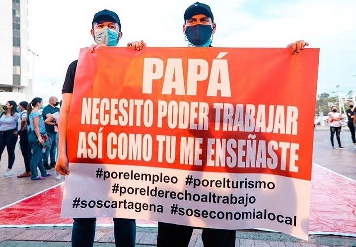 Hijo del alcalde Dau marchó contra medidas decretadas por su papá en Cartagena