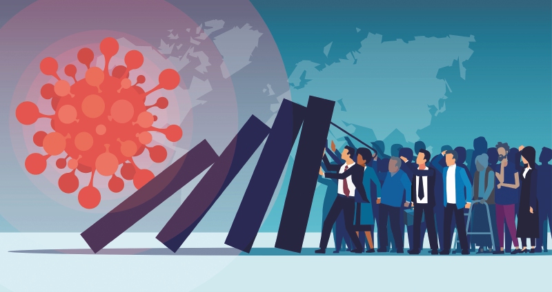 Economic impact and unemployment rise due to Coronavirus pandemic concept