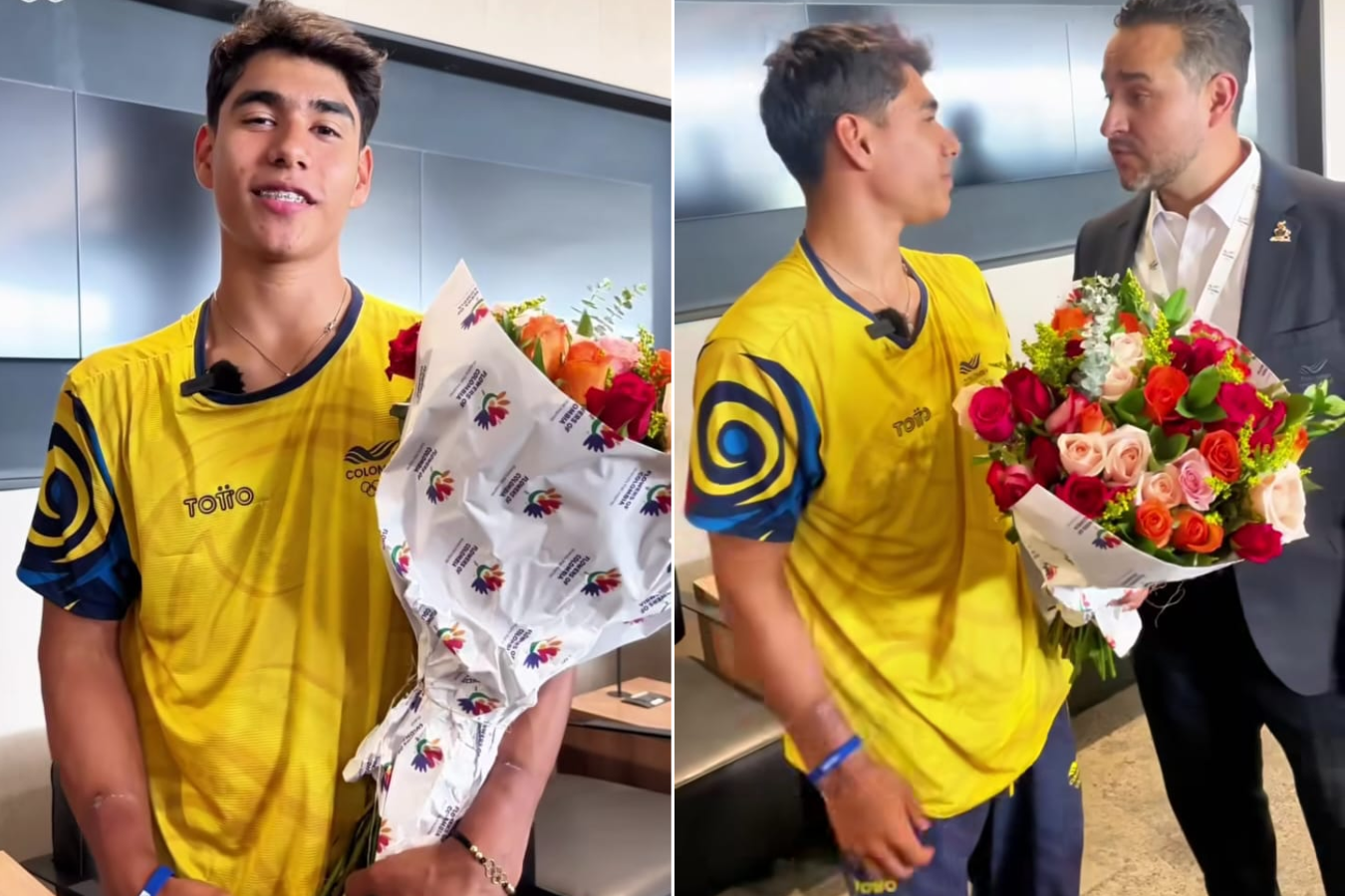 Así fue la llegada del medallista olímpico Ángel Barajas a Colombia: video