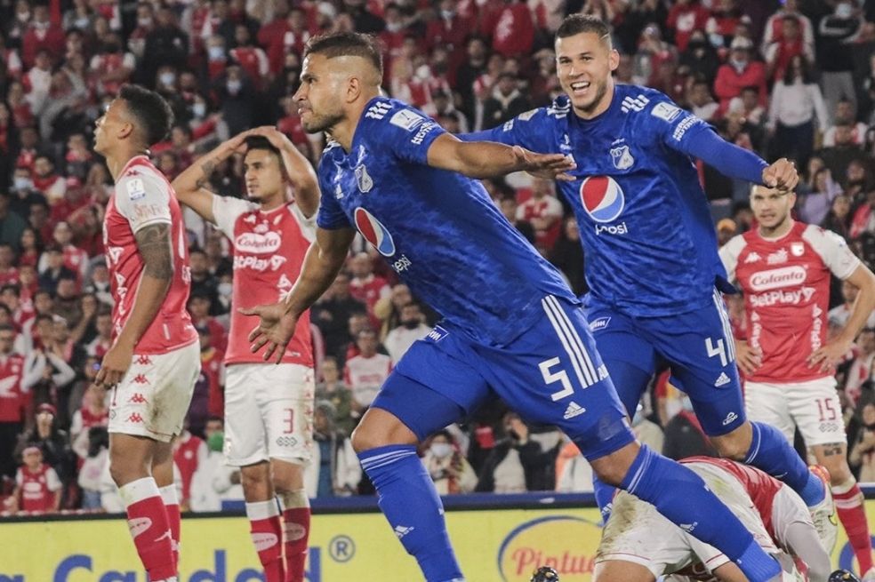 Para pasar la tusa de la Libertadores: Millonarios le ganó a Santa Fe con goleada