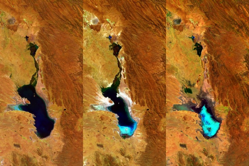 Imágenes obtenidas por el satélite Proba-V comprueban la desaparición del lago Poopó.