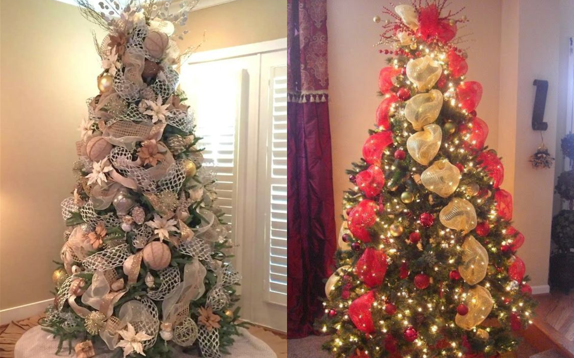 La malla navideña puede convertir el árbol en un verdadero atractivo "turístico" en tu hogar.