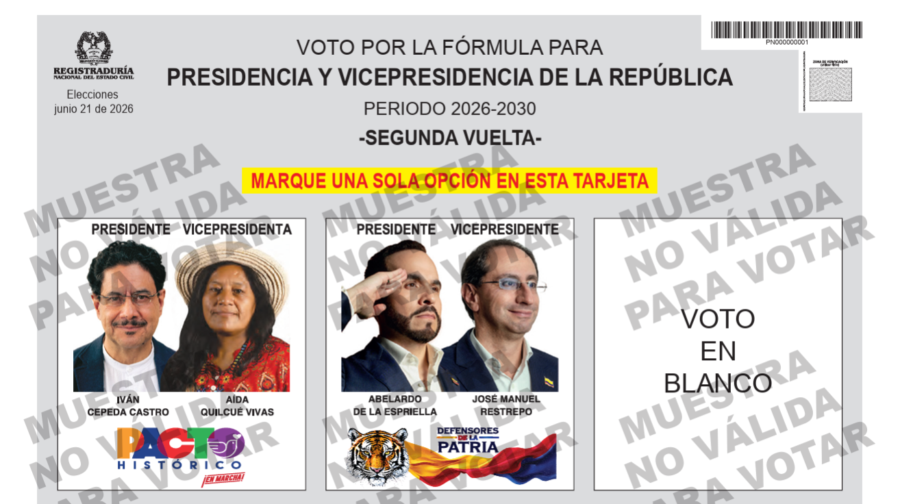¿Cómo votar por Abelardo De la Espriella o Iván Cepeda? Así se debe marcar el tarjetón