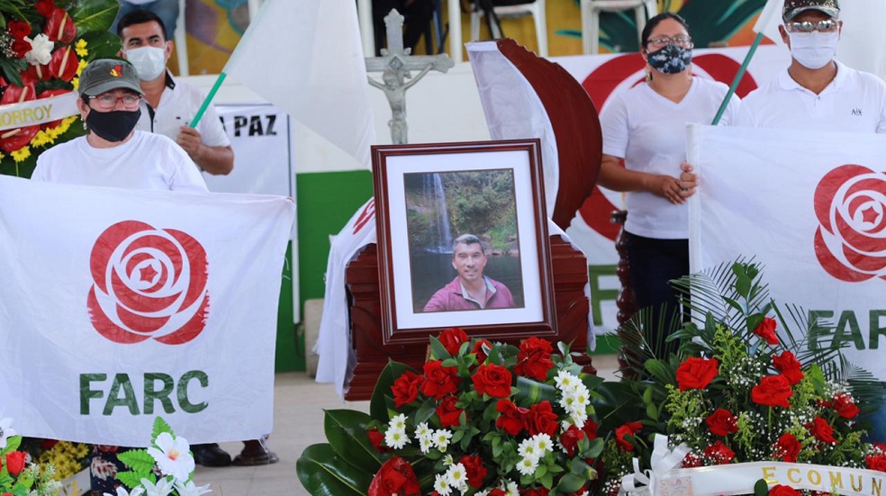 El entierro de ‘Albeiro Suárez’, firmante del Acuerdo de Paz asesinado en Meta