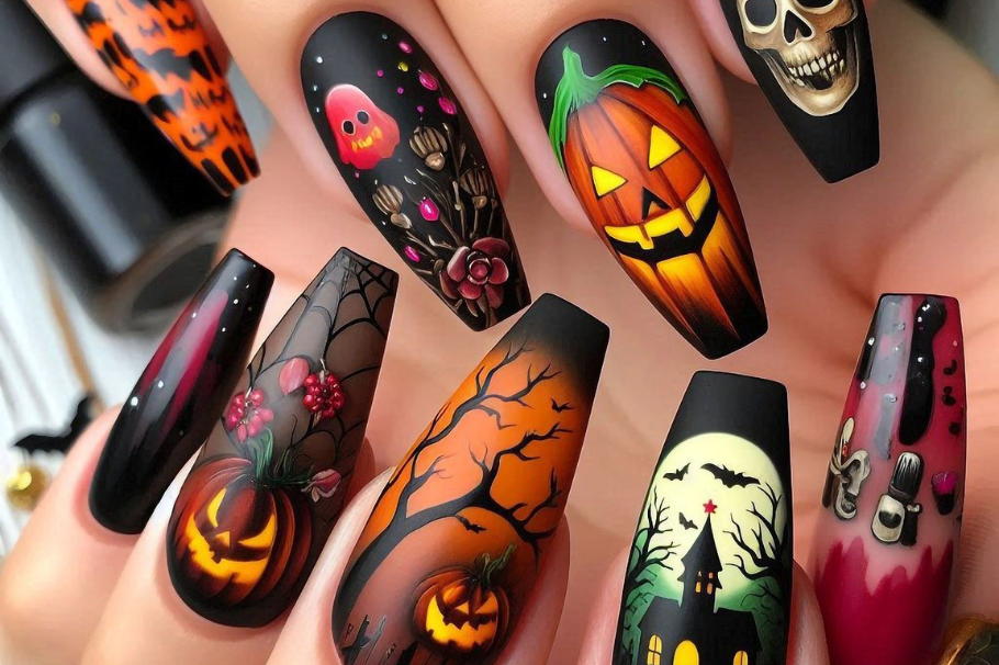 5 decorados de uñas para manos de Halloween fáciles