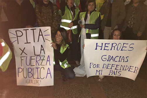 «Cacerolazos son orquestados por el Foro de Sao Paulo «, dicen en plantón de respaldo a la fuerza pública