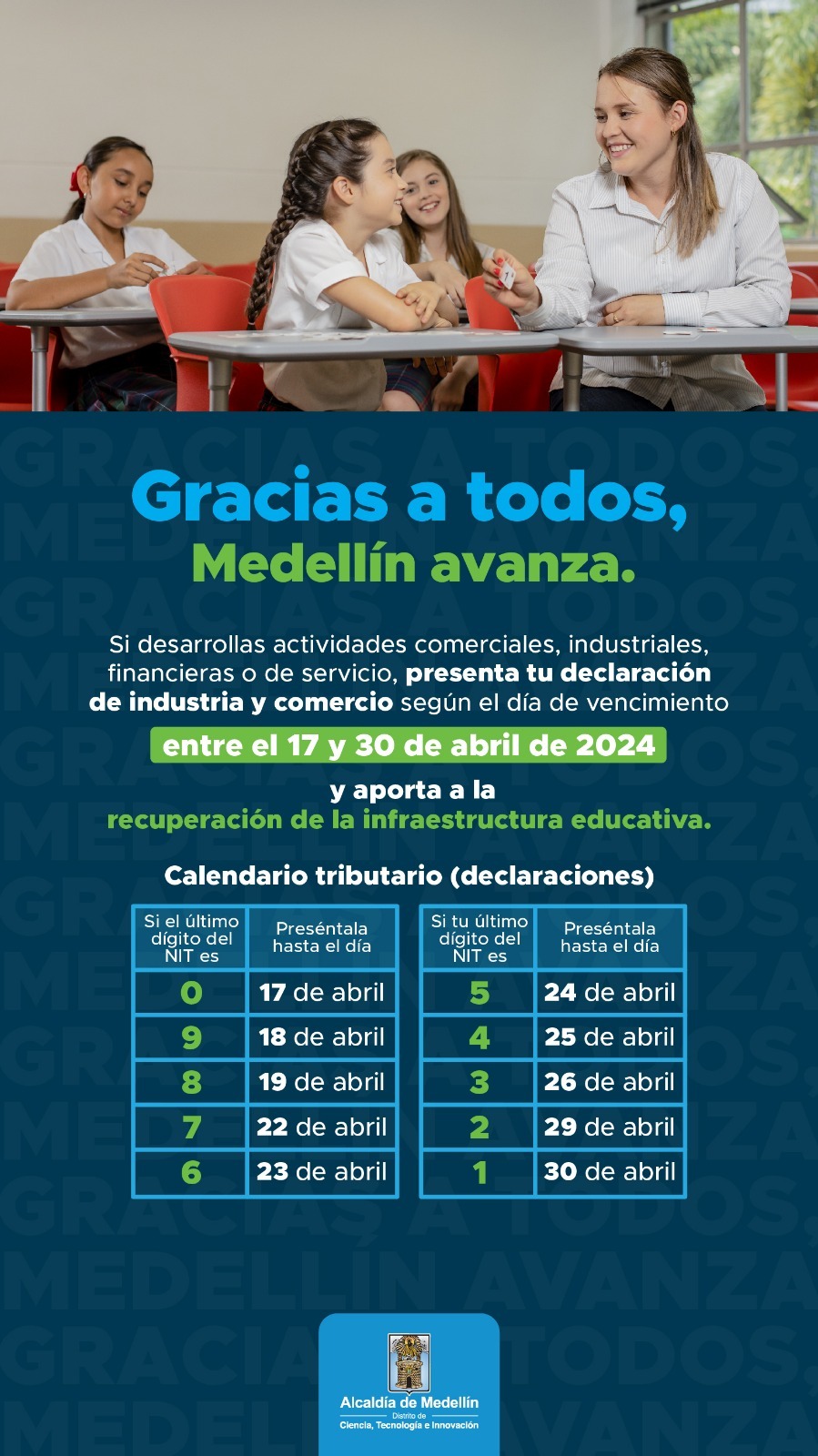 Fechas para presentar la declaración de industria y comercio en Medellín.