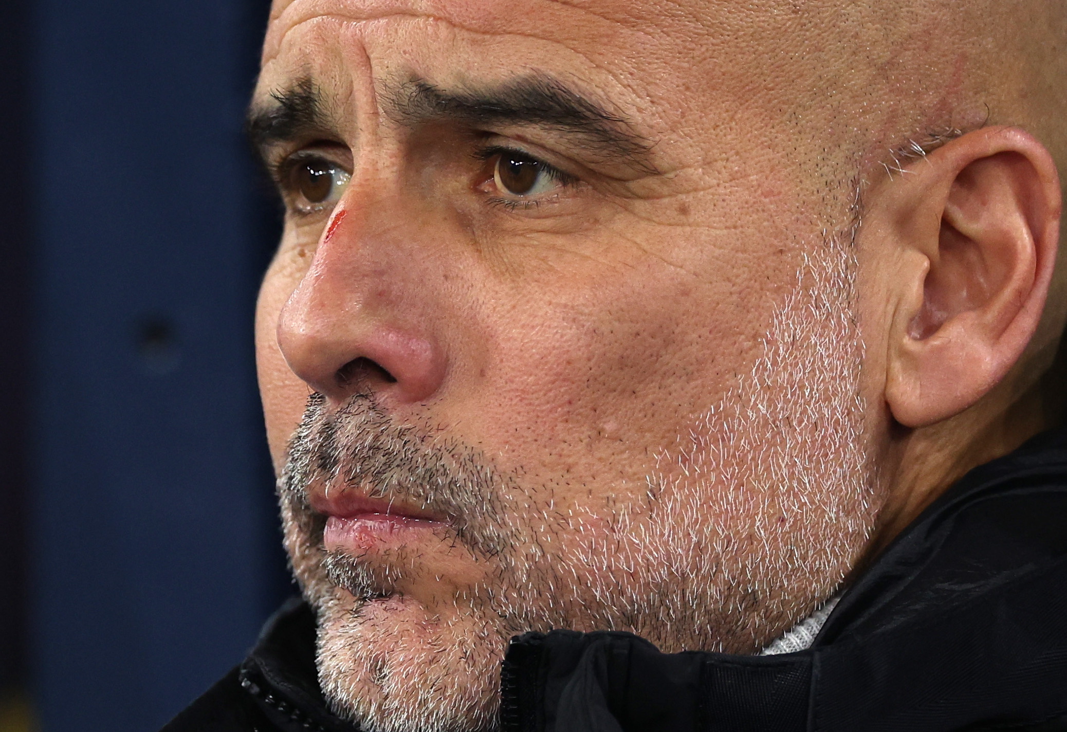 Manchester (United Kingdom), 26/11/2024.- Manchester City manager Pep Guardiola reacts ahead of the UEFA Champions League match between Manchester City and Feyenoord in Manchester, Britain, 26 November 2024. (Liga de Campeones, Reino Unido) EFE/EPA/ADAM VAUGHAN