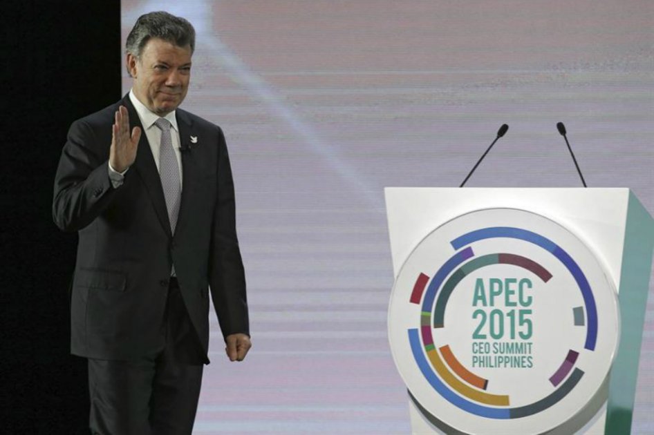 El presidente Juan Manuel Santos durante la cumbre del Foro de Cooperación Económica Asia-Pacífico (APEC) en Manila (Filipinas). / EFE - Aaron Favila. 