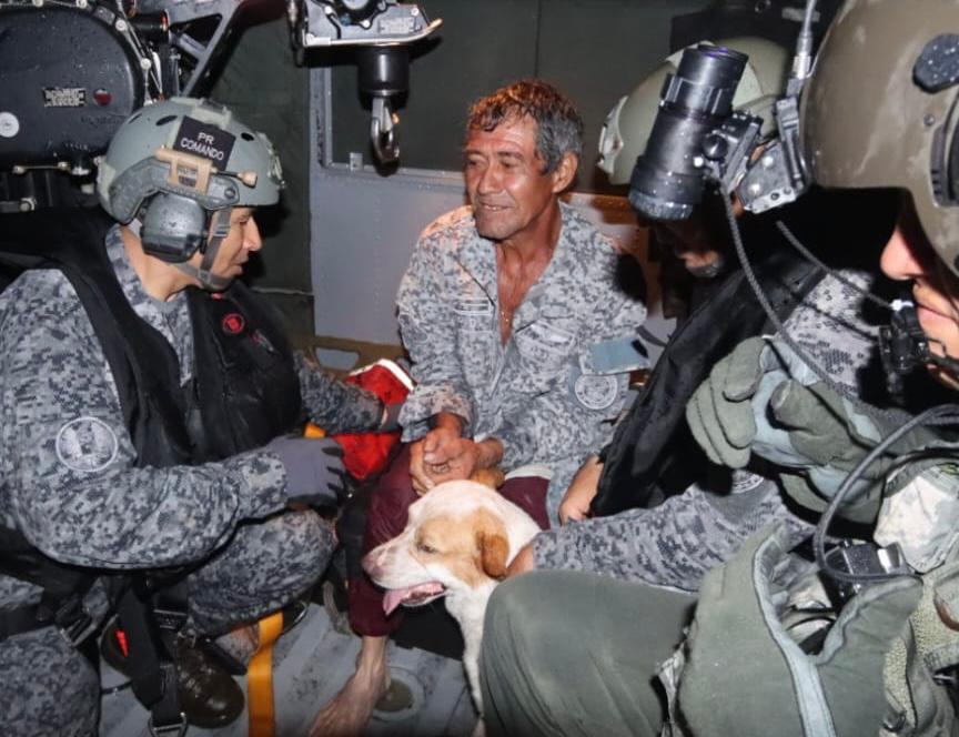 Video: rescatan a hombre y a su perro tras ser arrastrados por una creciente en Meta