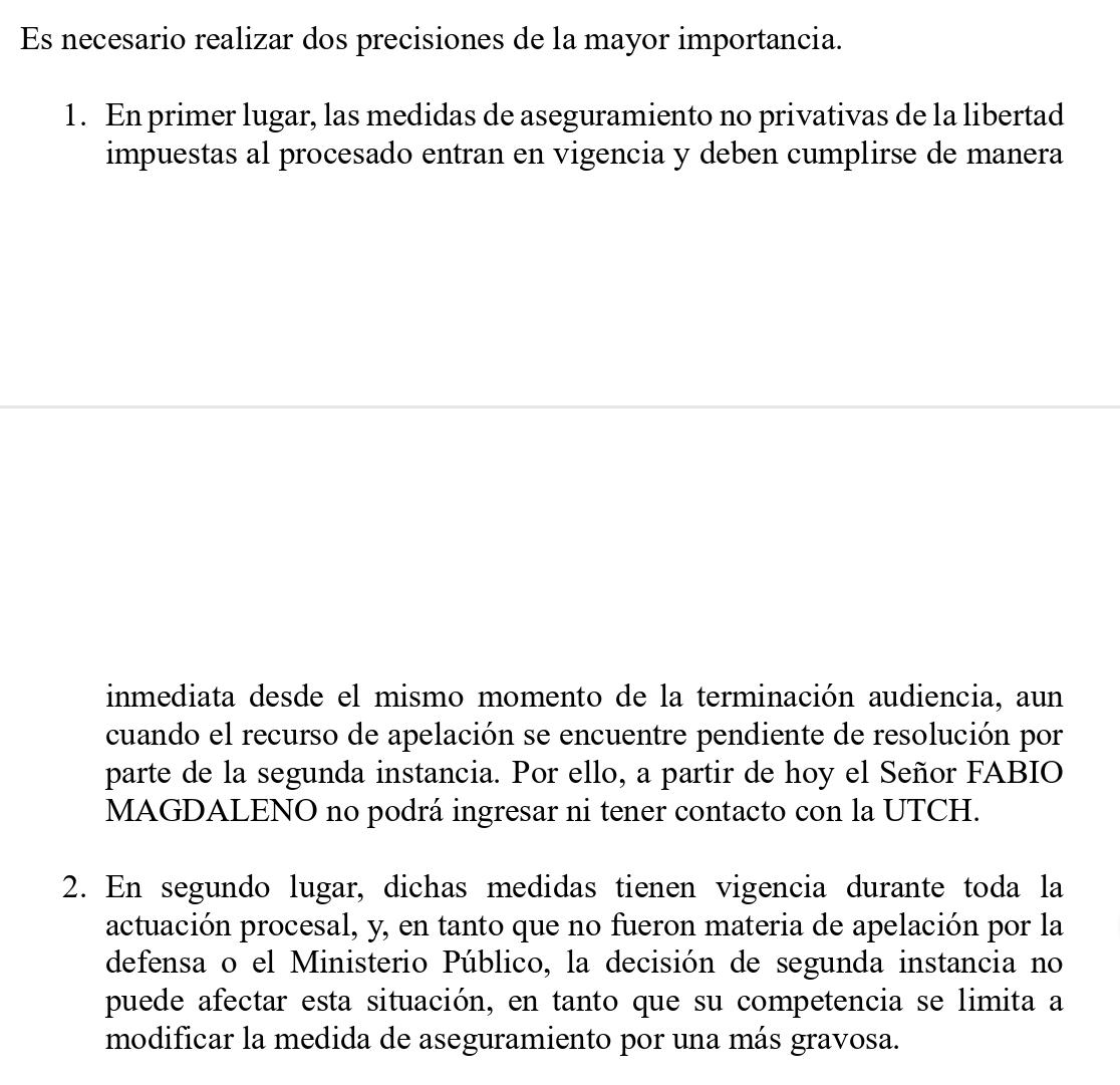 Esta es la decisión del juez municipal.