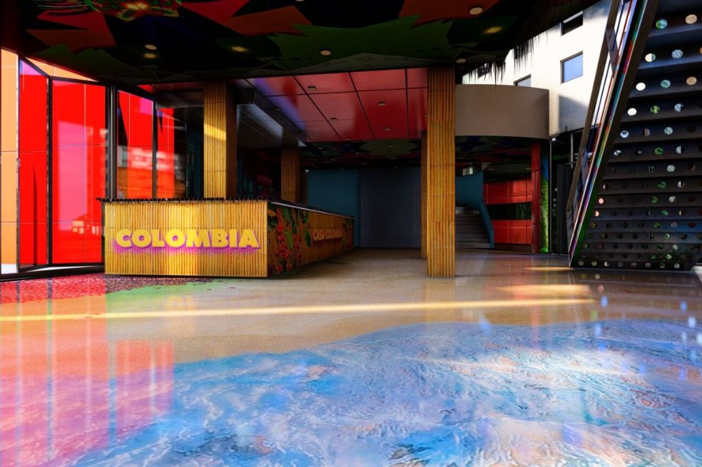 El interior de la Casa Colombia en París, Francia.