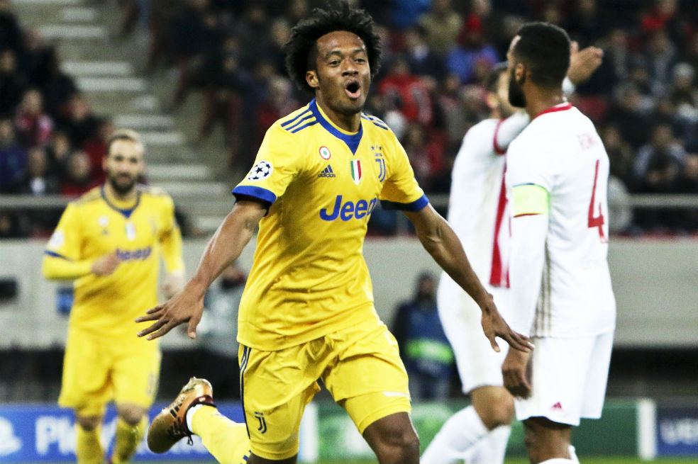 Con gol de Cuadrado, la Juventus venció al Olympiakos