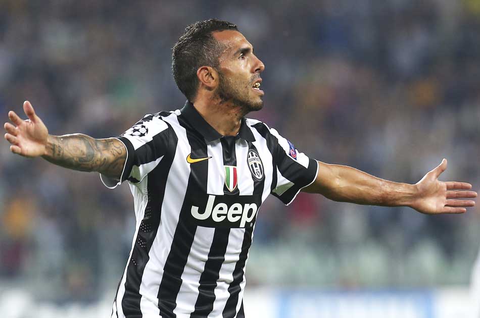 Juventus ganó con doblete de Carlos Tévez y es líder del Grupo A