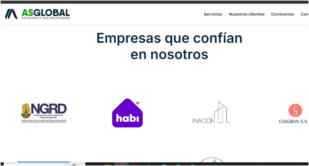 Pantallazo de la página web de Asglobal, intermediaria de la madera extraída ilegalmente por el Clan del Golfo./