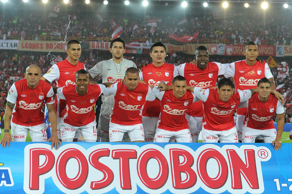La formación titular de Santa Fe, en la gran final de la Liga 2012-II ante Deportivo Pasto, en El Campín.