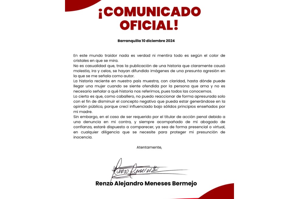 El deportista rompió el silencio luego que Anamar, exparticipante del ‘Desafío 2024’, publicara unas fotografías acusándolo de presunto maltrato. Esto dijo.