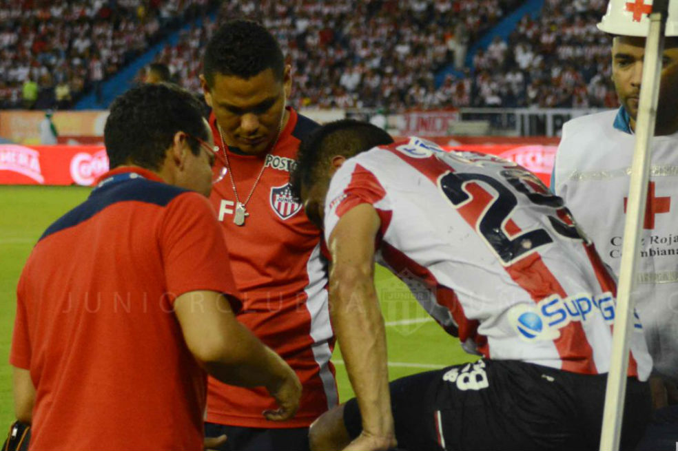 Teófilo Gutiérrez sufrió un esguince en el tobillo derecho