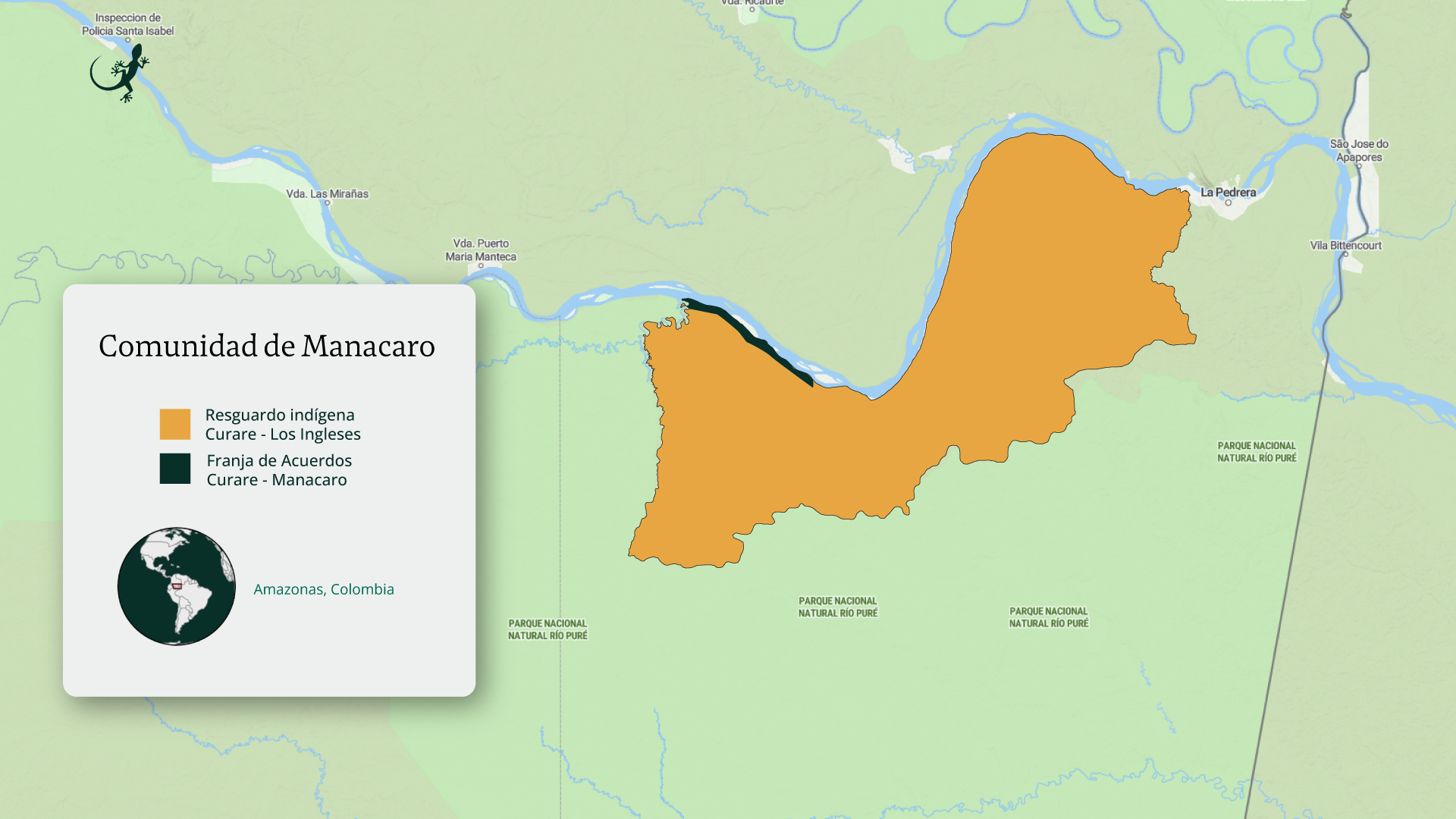 Ubicación de la comunidad de Manacaro.